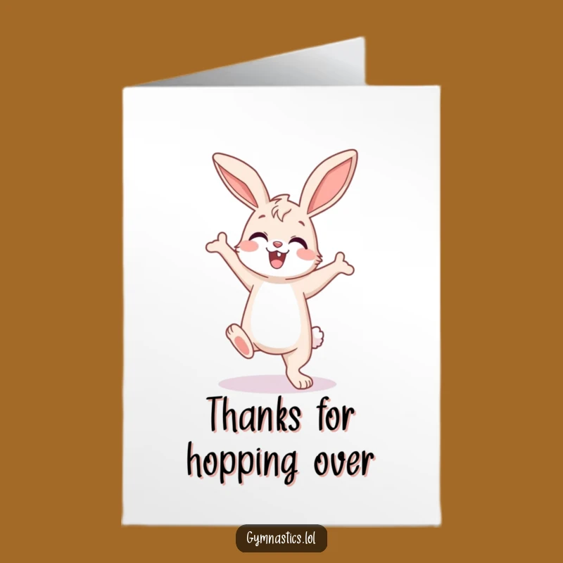 Free Printable Thank You Card: Bunny's Energetic Thanks - Funny Downloadable Gift