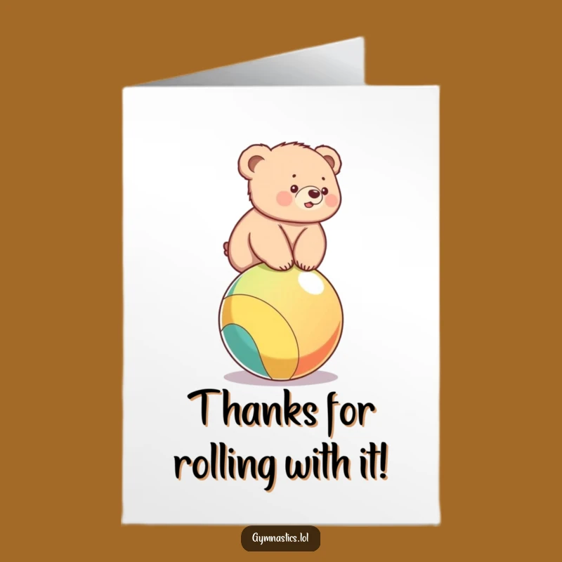 Free Printable Thank You Card: Bear Cub's Balancing Act for Your Kindness