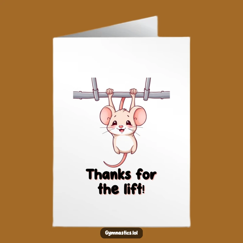 Funny Free Printable Thank You Card: Mouse Gymnast - Charming Downloadable Gift