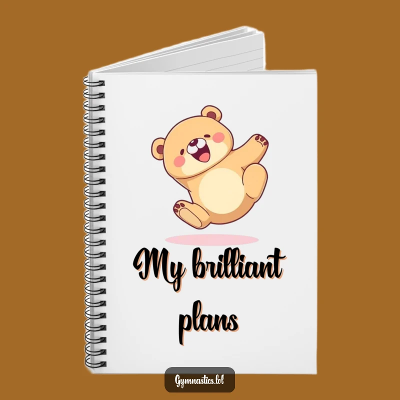 Funny Bear Tumble Notebook: Lined Journal with Cartoon Bear Landing Gracefully, Creative Funny Gift