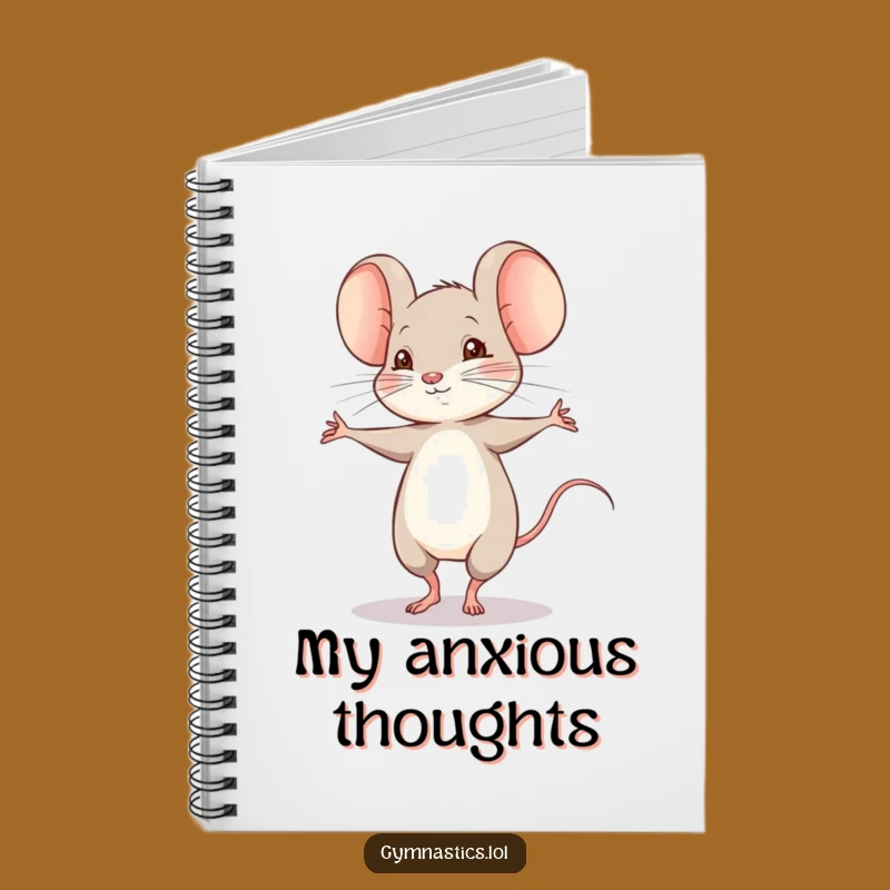 Funny Shy Mouse Pirouette Notebook - Cute Journal for Ideas