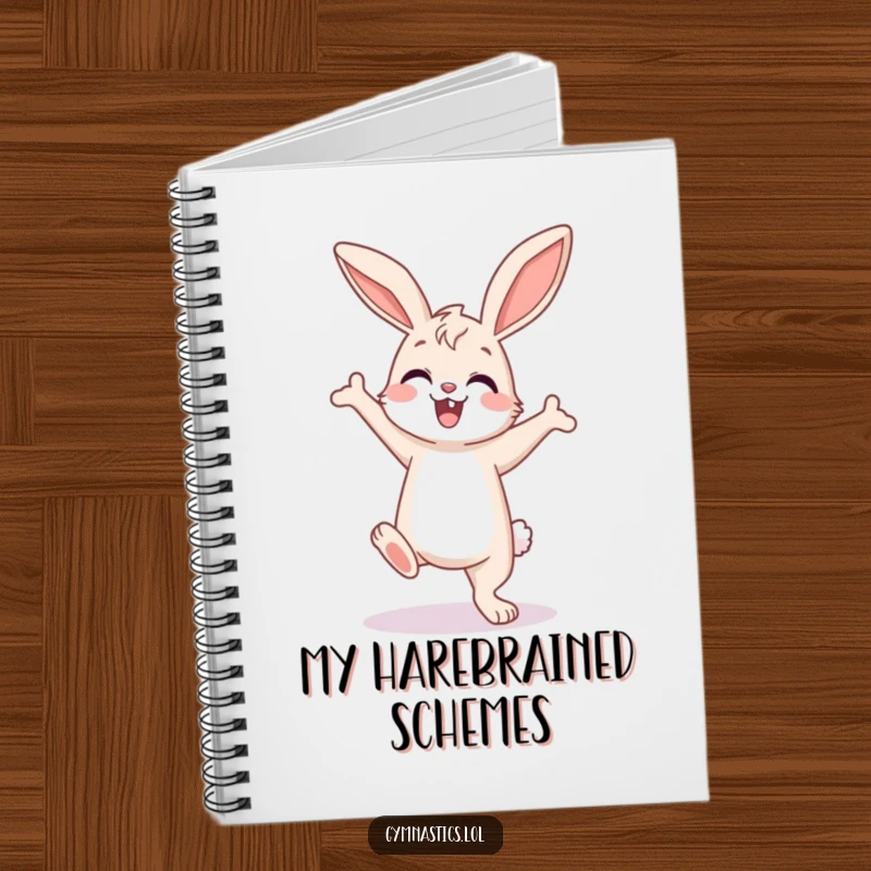 Funny Bunny Notebook: Happy bunny in an enthusiastic but wobbly handstand, perfect for jotting down notes and inspirational thoughts.