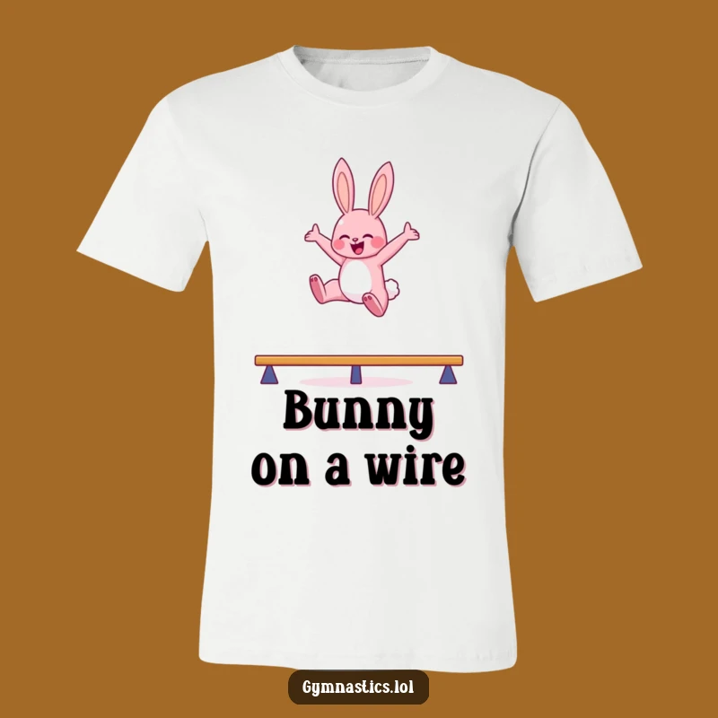 Funny Bunny Balance Beam T-Shirt: Hilarious Gift for Gymnastics Fans