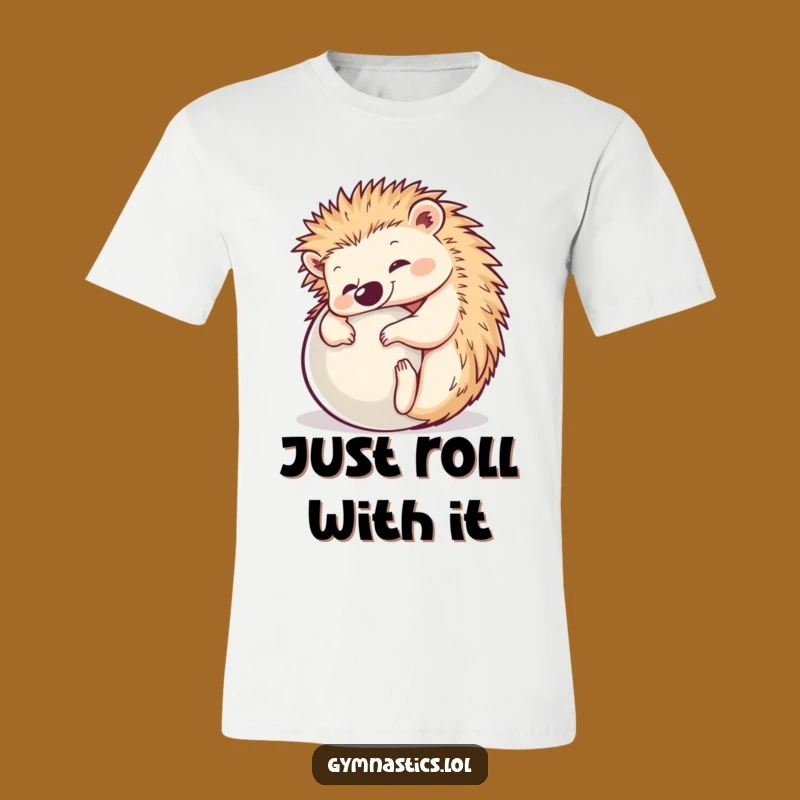 Funny Hedgehog Yoga Ball T-Shirt: Hilarious Pose Tee for Animal Lovers