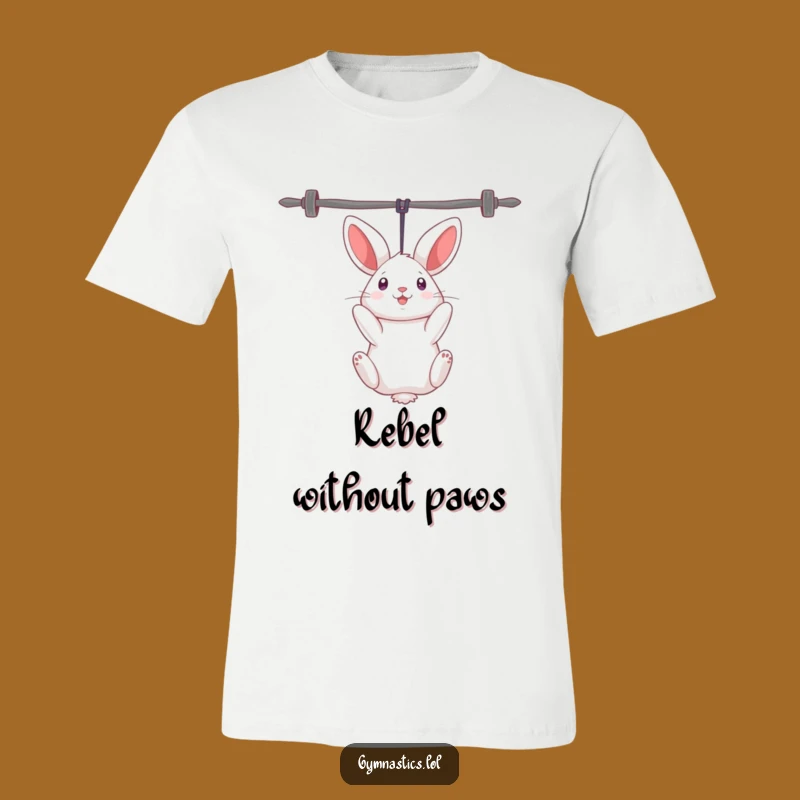 Funny Rabbit Uneven Bars T-Shirt: Comedic Gymnast Graphic Tee