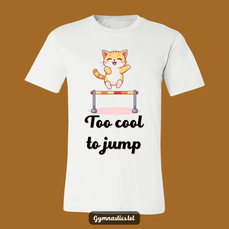Funny Cat Hurdle T-Shirt: Confident Leaping for a Comical Gift