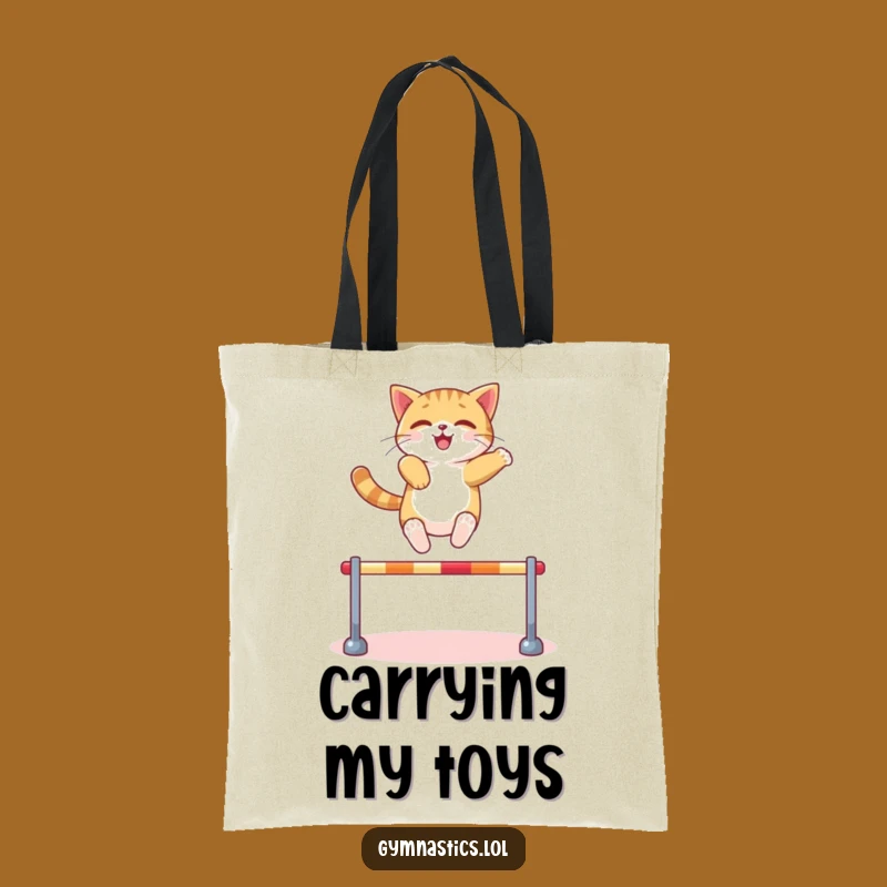 Funny Cat Hurdle Tote Bag: Carry Your Confidence with Humor