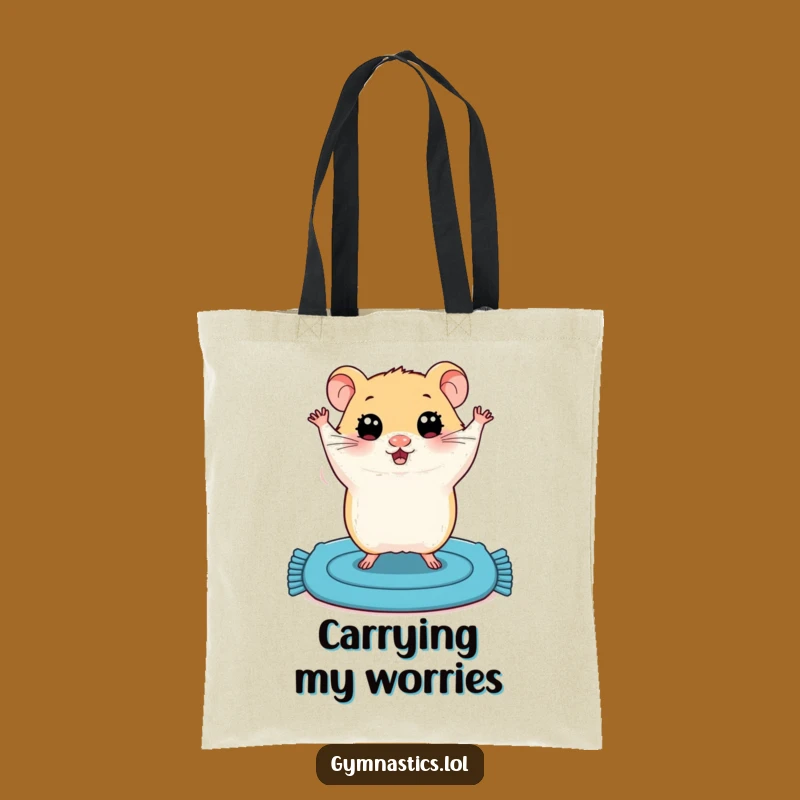 Funny Hamster Handstand Tote Bag: Carry Your Laughs with This Adorable Rodent Bag