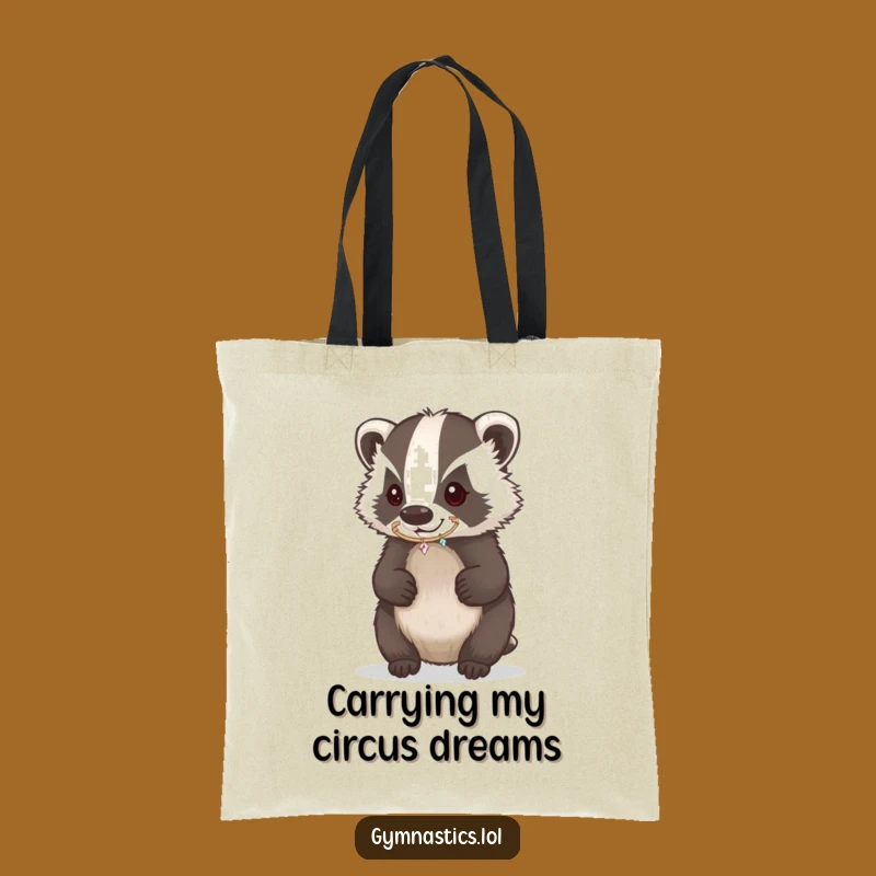 Funny Badger Hoop Tote Bag - Determined Performer Accessory Gift