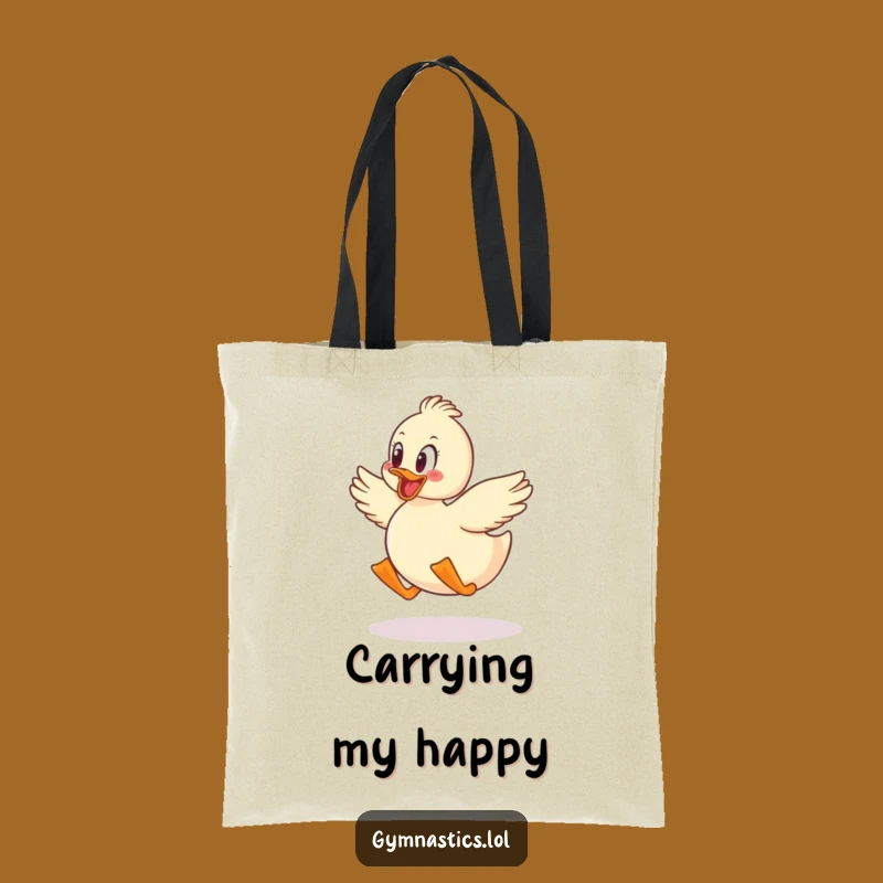 Funny Duck Jumping Tote Bag: Carry Your Essentials with This Hilarious Accessory