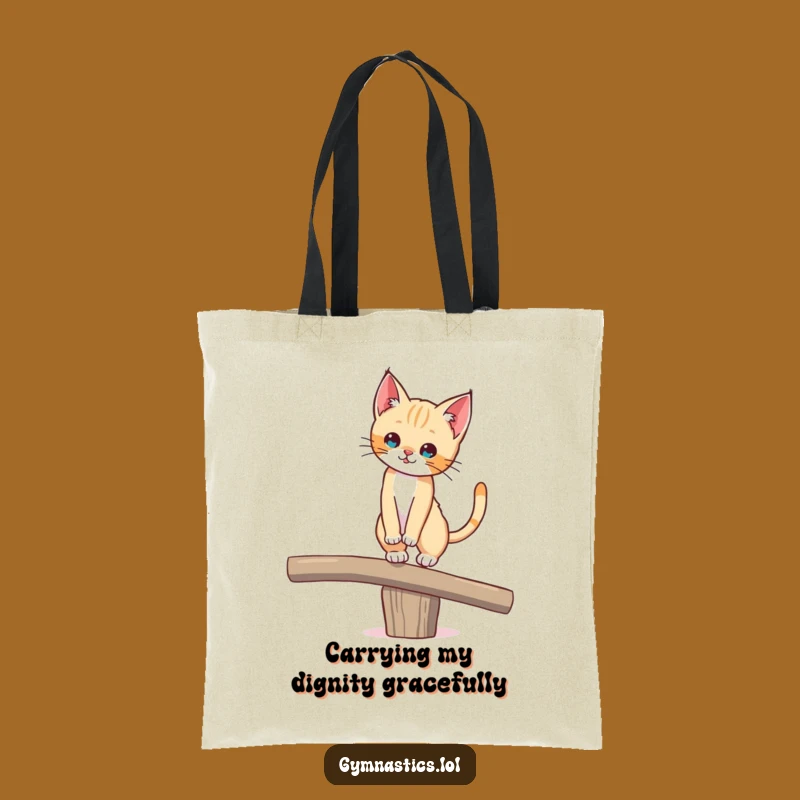Funny Kitten Balance Tote Bag, Chic & Hilarious Cat Accessory Gift