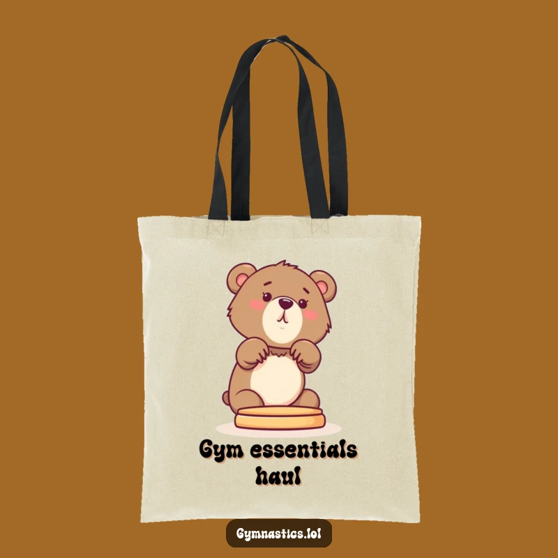 Funny Bear Cub Tote Bag: Carry Your Day with a Playful Gymnast Funny Gift