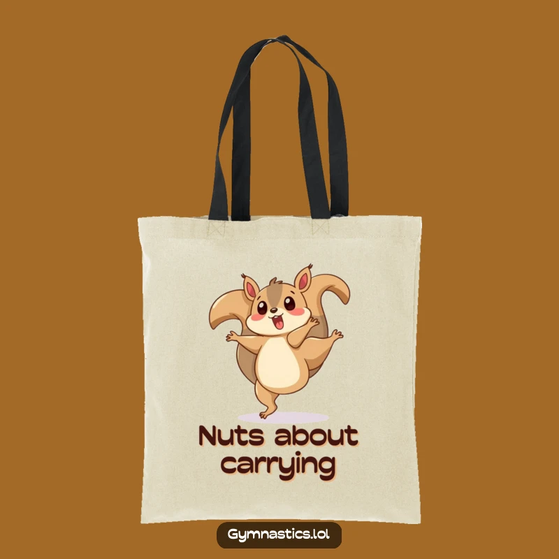 Funny Squirrel Cartwheel Tote Bag: Durable Playful Animal Carryall Gift